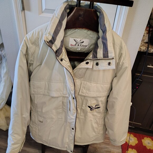 Vintage Triple FAT Goose Navy Blue Down Puffer Parka Jacket Men's Size Medium - Picture 5 of 10